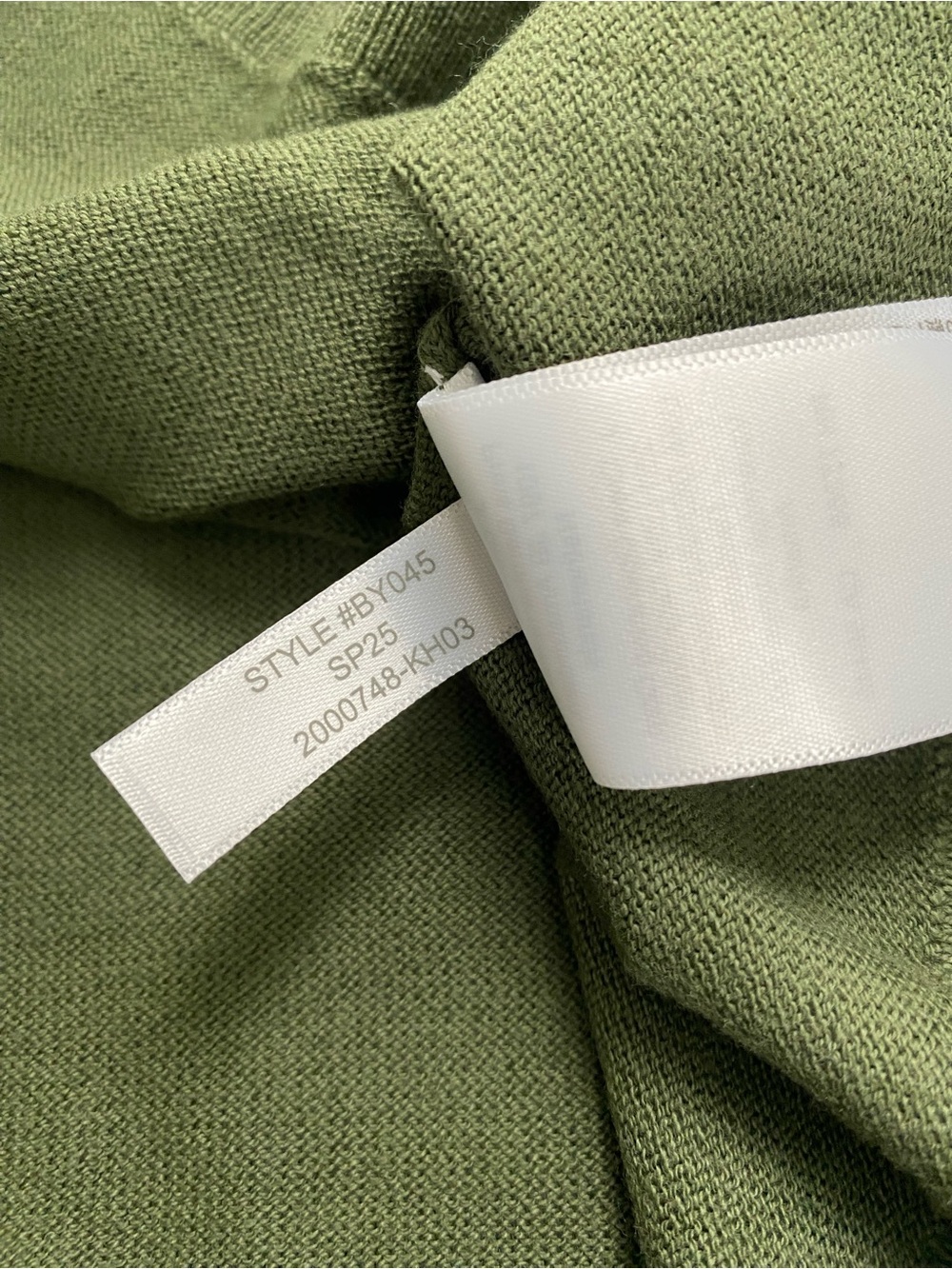 J. Crew Factory Cotton Long Sleeve Open Collar Sweater Polo | Distressed Fatigue - Picture 15 of 16